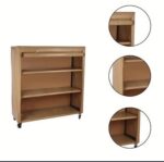 وحدة تخزين خشبية متعددة الاستخدامات بعجلات